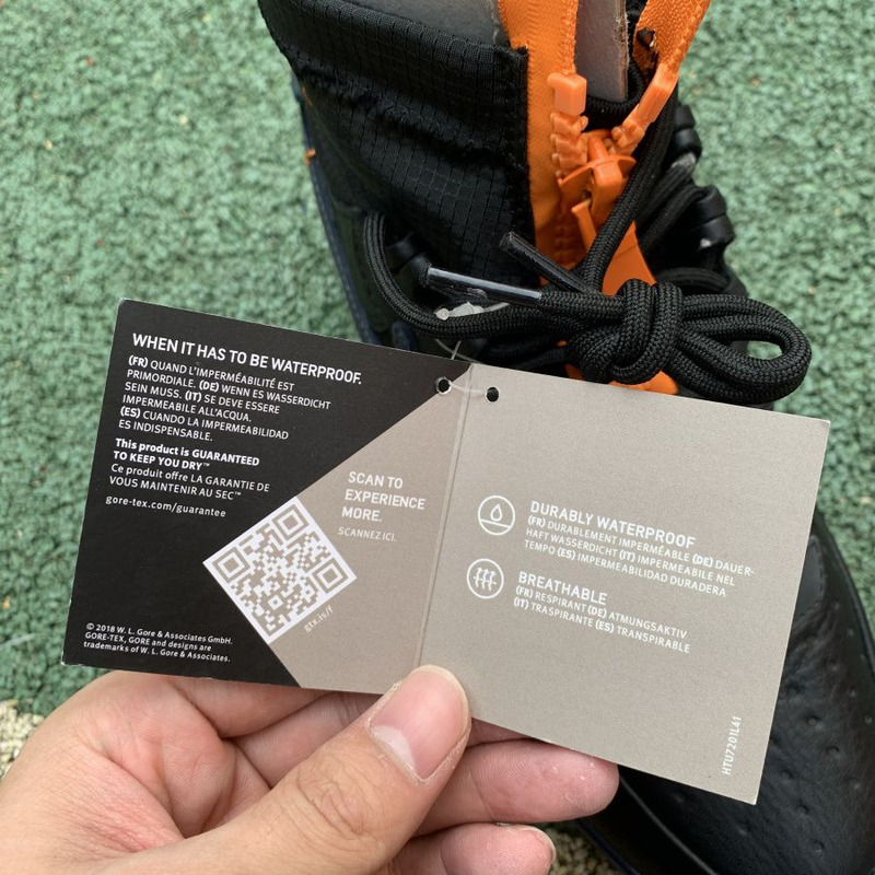 Nike Air Force 1 WTR GORE TEX Black Orange CQ7211 001 Sneakers men women