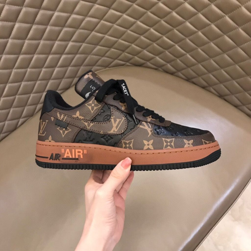 l**is V*t*n x nike air force 1 brown black sneakers men women