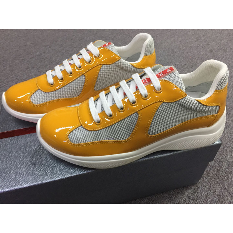 Pra*a americas cup patent leather and nylon sneakers