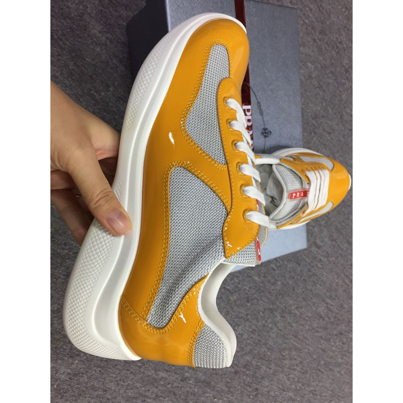 Pra*a americas cup patent leather and nylon sneakers