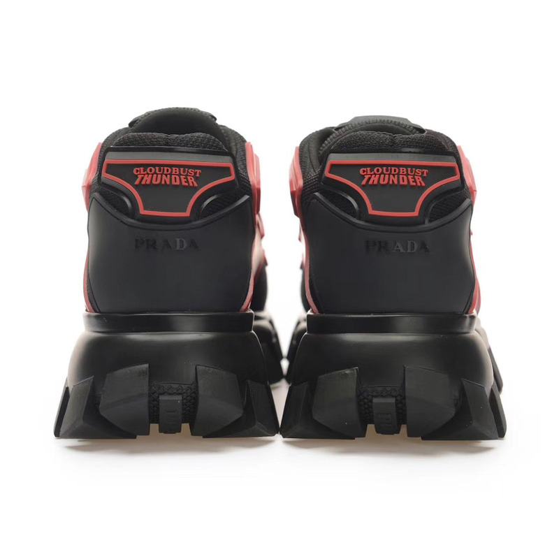 Pra*a cloudbust thunder knit sneakers in black/red