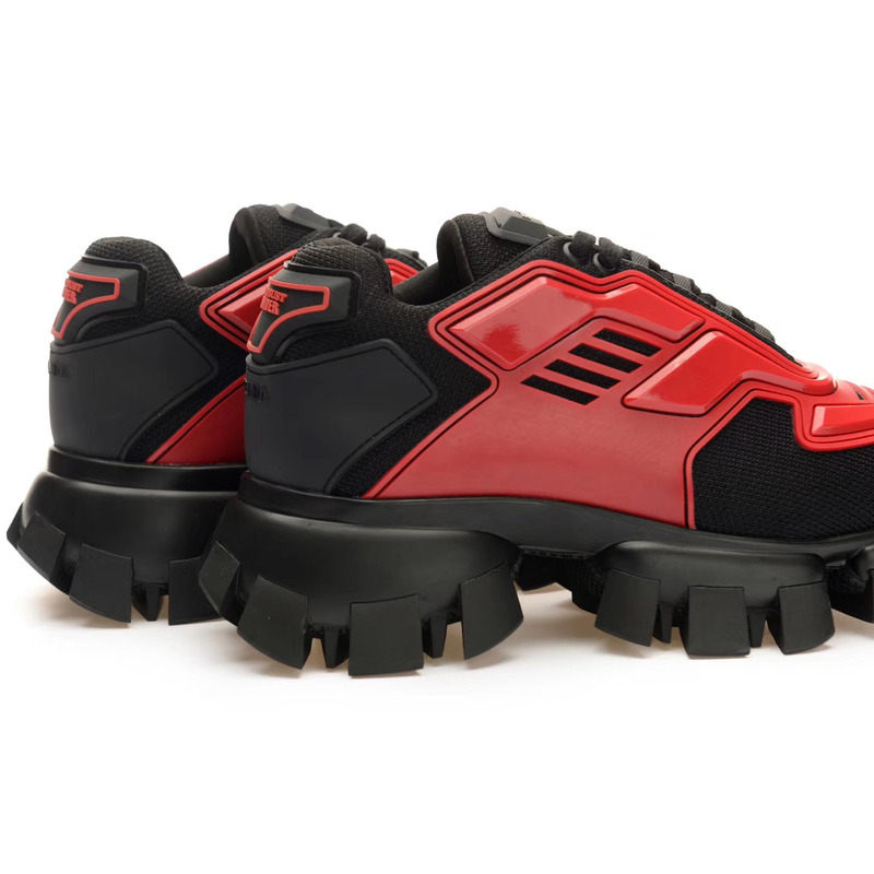 Pra*a cloudbust thunder knit sneakers in black/red