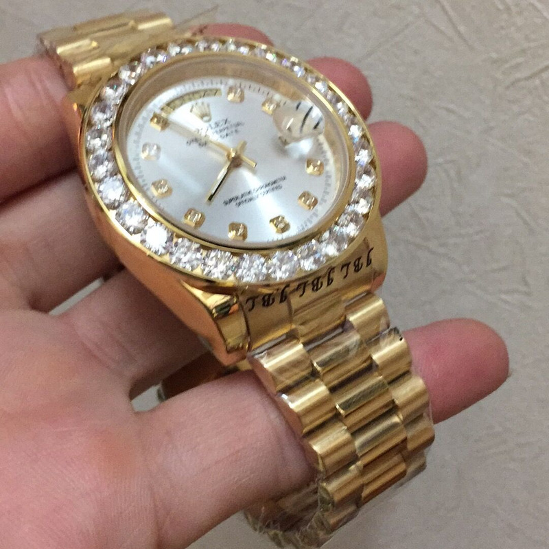 40mm rolex 18k yellow gold Di*m*nd watch