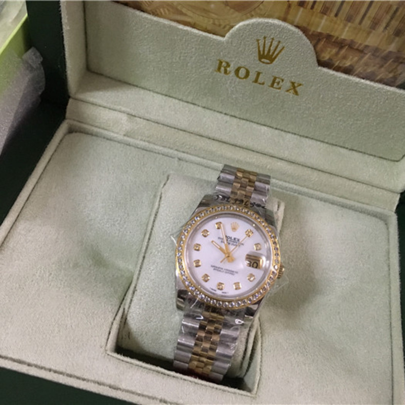 high quality rolex yellow gold stainless steel datejust Di*m*nd dome bezel wristwatch