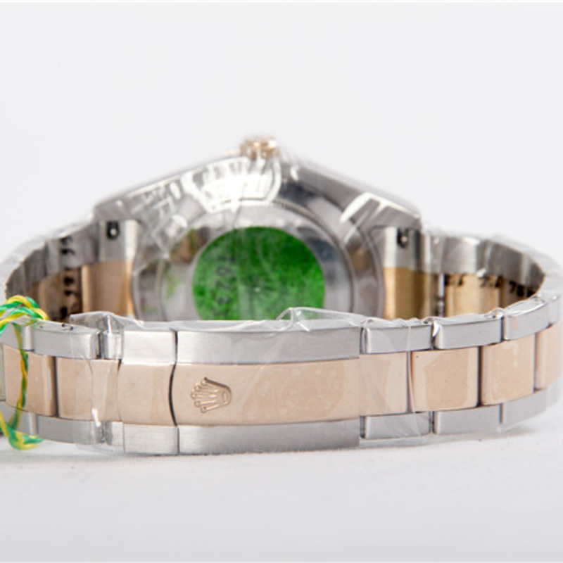 high quality rolex two color gold datejust coral Di*m*nd dial wristwatch ref 179173