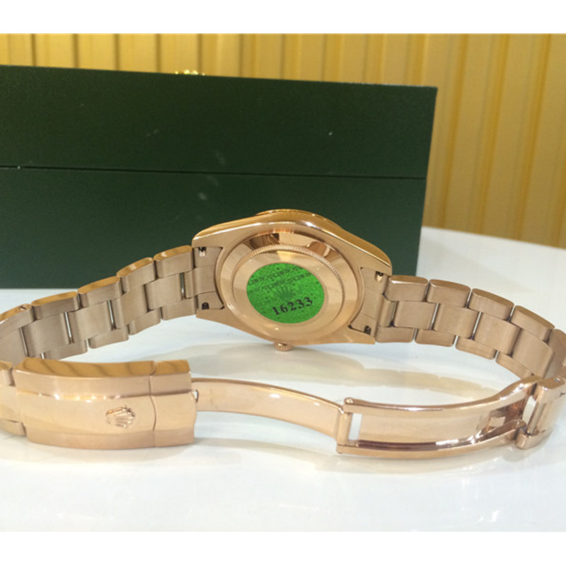 high quality rolex gold datejust Di*m*nd black dial swiss watch