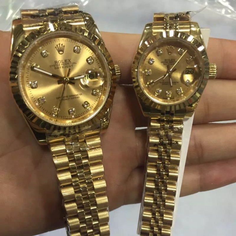 high quality rolex datejust president band champagne Di*m*nd dial swiss watch