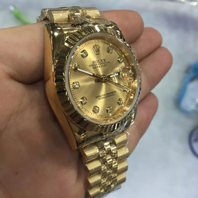 high quality rolex datejust president band champagne Di*m*nd dial swiss watch